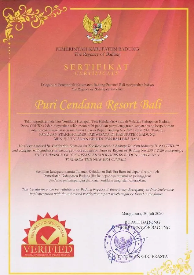 Puri Cendana Resort Bali Seminyak  Hotel